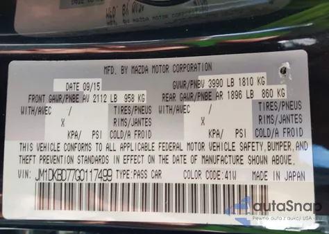 2016 Mazda Cx-3 Grand Touring from USA, damaged, VIN JM1DKBD77G0117499